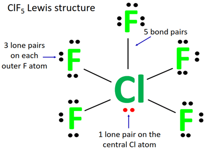 lone pair and bond pair in clf5 lewis structure