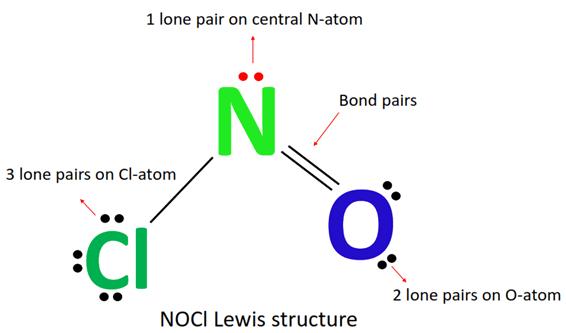 lone pair and bond pair in nocl lewis structure