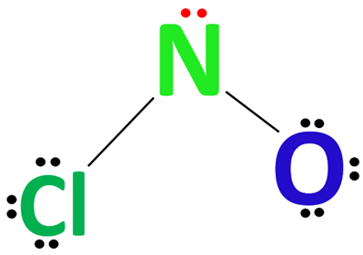 put remaining electron on central atom in nocl