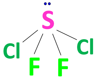 scl2f2 example of AX4E type molecule
