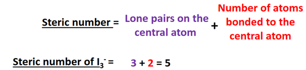 steric number for I3- hybridization