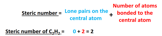 steric number for c2h2 hybridization