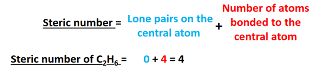 steric number for c2h6 hybridization