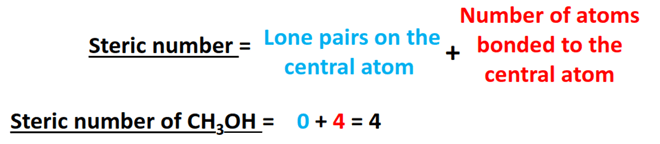 steric number for ch3oh hybridization