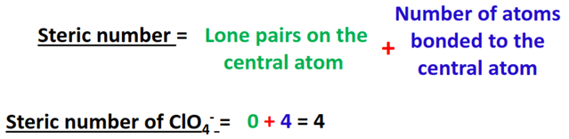 steric number for clo4- hybridization