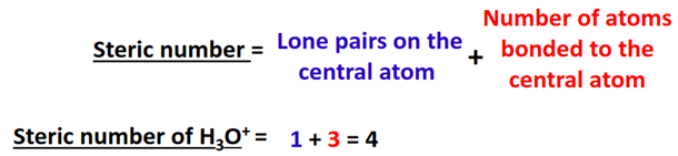 steric number for h3o+ hybridization