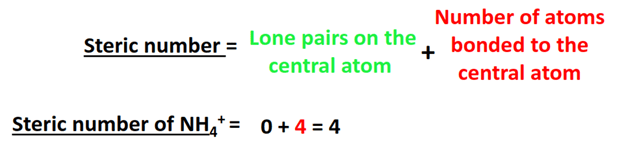 steric number for nh4+ hybridization