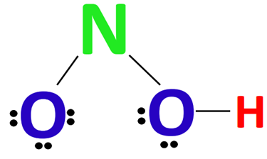 Complete the octet of outer atom in hno2