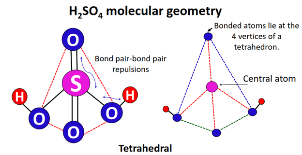 H2SO4 molecular geometry or shape