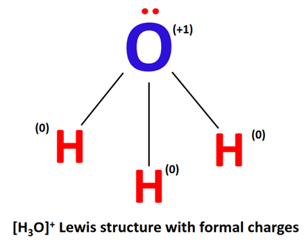 H3O+ lewis structure with formal charge