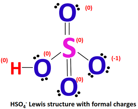 HSO4- lewis structure with formal charge