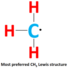 best stable lewis structure of CH3