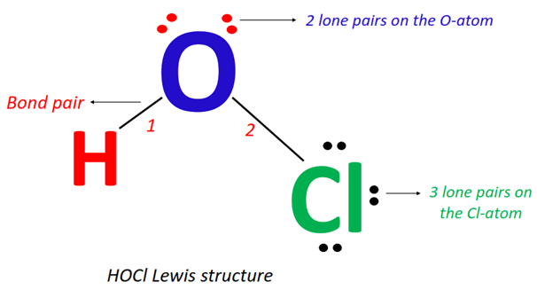 bond pair and lone pair in hocl lewis structure