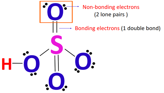 calculating formal charge on double bonded Oxygen atom in HSO4-