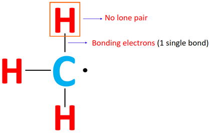 calculating formal charge on hydrogen atom in CH3