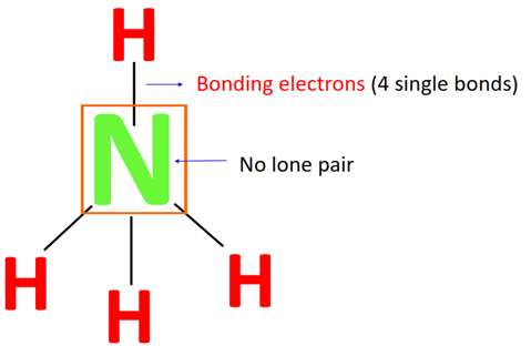 calculating formal charge on nitrogen atom in NH4+