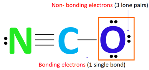 calculating formal charge on oxygen atom in NCO-