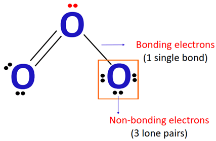 calculating formal charge on single bonded Oxygen atom in O3