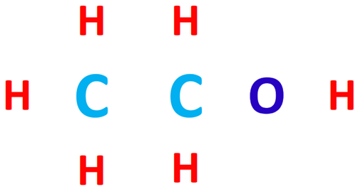 central atom in c2h5oh