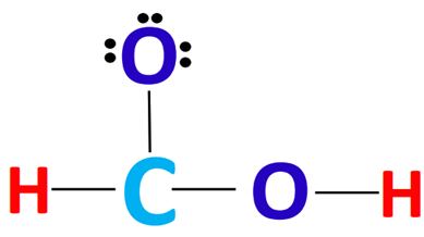 completing octet of oxygen 1 in hcooh