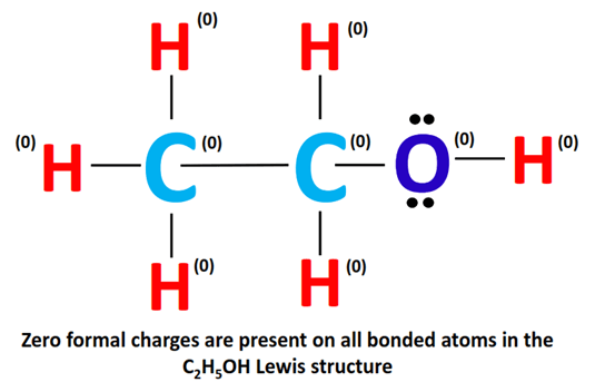 ethanol (C2H5OH) formal charge