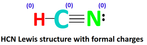 hcn lewis structure with formal charge