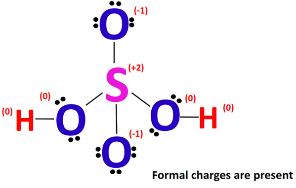 high formal charge in H2SO4