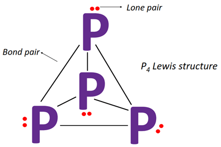 lone pair and bond pair in p4 lewis structure