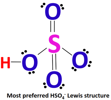 most stable hso4- lewis structure