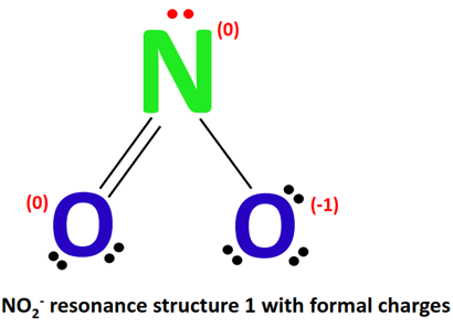 no2- resonance structure 1 with formal charge