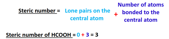 steric number for HCOOH hybridization