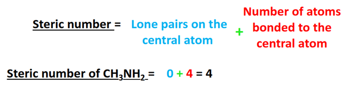 steric number for ch3nh2 hybridization