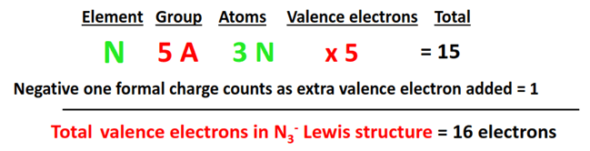 total valence electrons in N3- lewis structure