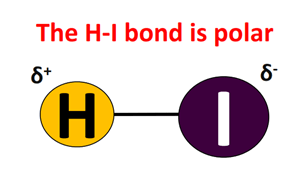 H-I bond is polar in HI molecule