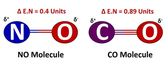 Polarity of NO vs CO molecule