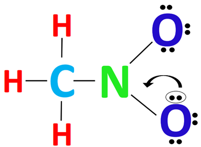 complete the octet of nitrogen atom in ch3no2