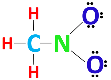 complete the octet of oxygen atom in ch3no2