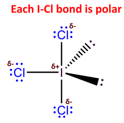 each I-Cl bond is polar in ICl3