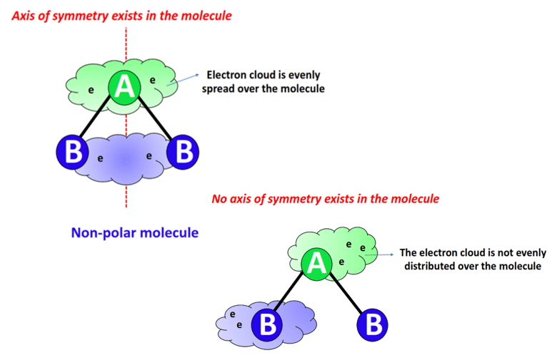 polar vs nonpolar molecule