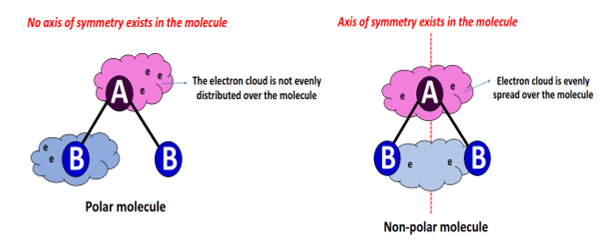 polar vs nonpolar molecule