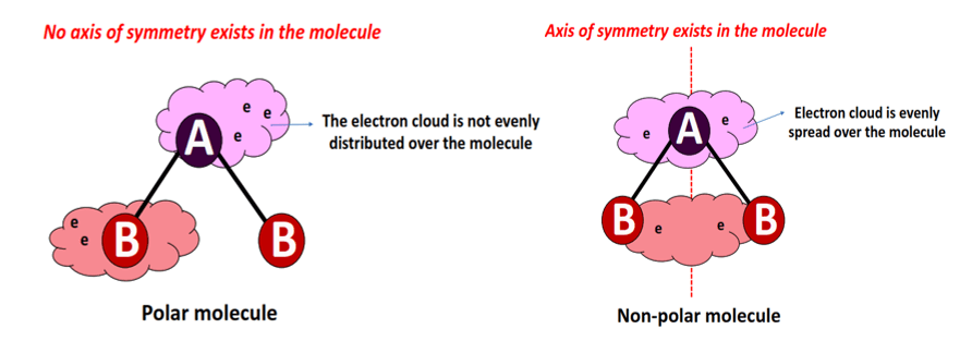 polar vs nonpolar molecule