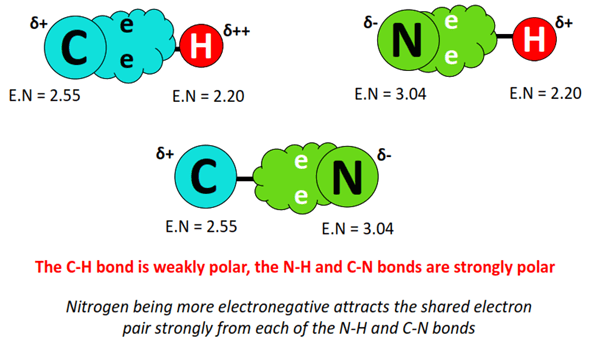 polarity of bonds in CH3NH2