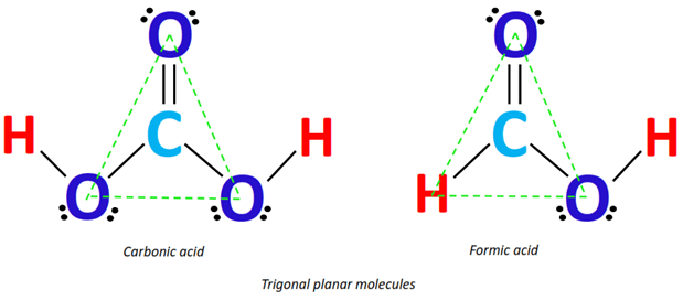 shape of h2co3 vs hcooh