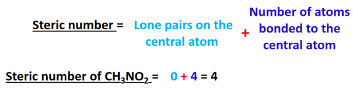 steric number for ch3no2 hybridization