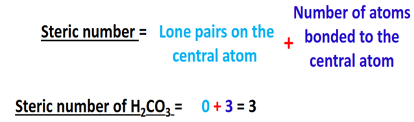 steric number for h2co3 hybridization