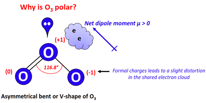 why is Ozone (O3) polar