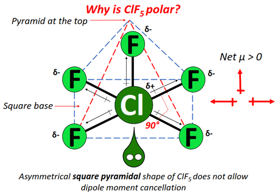 Why is ClF5 polar molecule