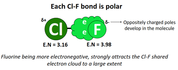 each Cl-F bond is polar in ClF5