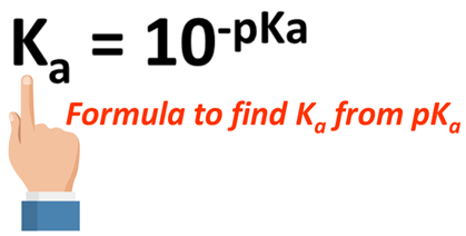formula to find ka from pka