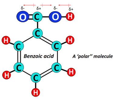 Why is benzoic acid soluble in diethyl ether